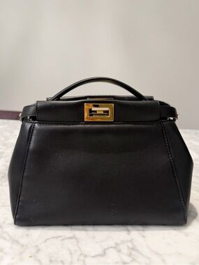 Fendi Black Mini Peekaboo Purse Handbag